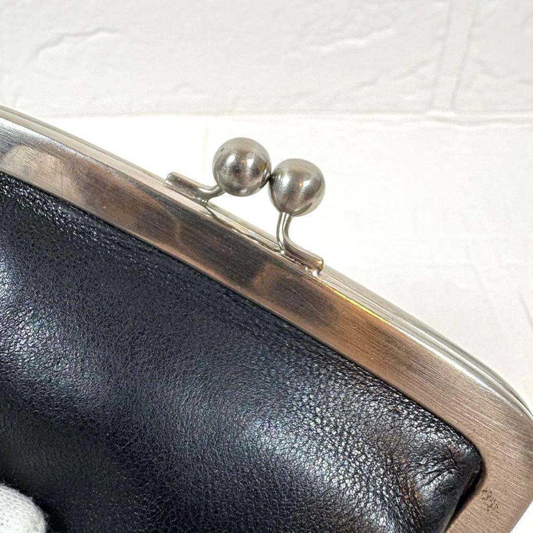 ㉔PRADA プラダ がま口 レザー ケース ブラック