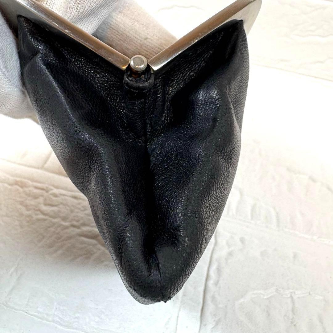 ㉔PRADA プラダ がま口 レザー ケース ブラック