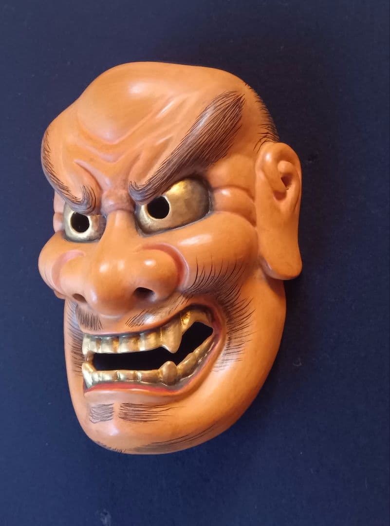 木彫り能面　しか見