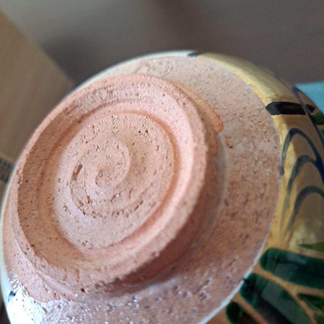 金色アイリス茶碗 木製箱付き