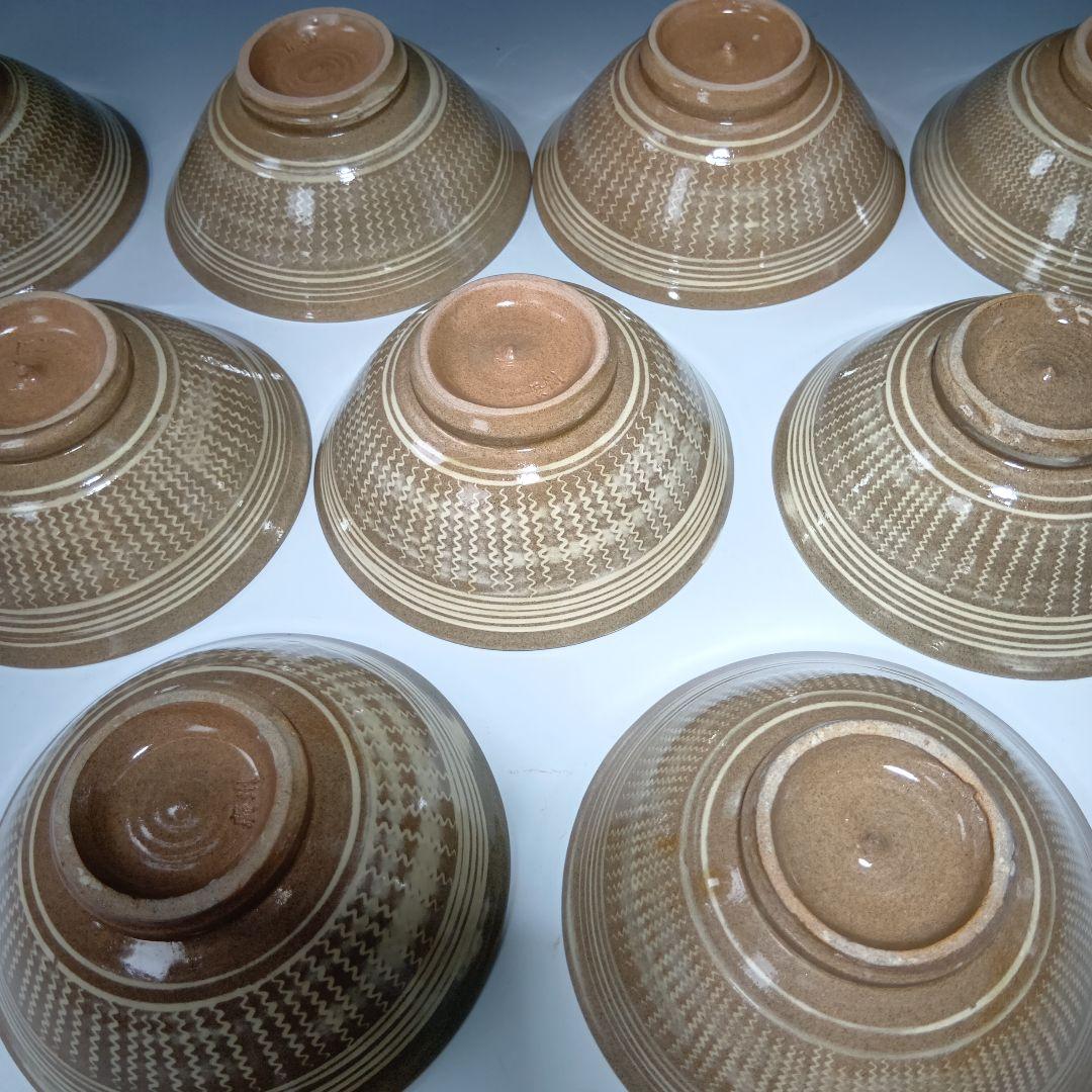 値下げ茶道具　廣州窯　三島手　数茶碗10客　 共箱　未使用品　美品