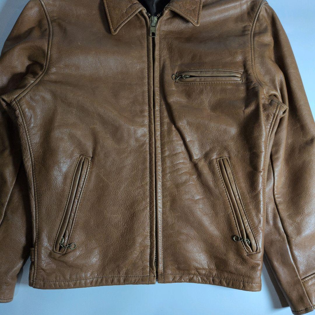 【廃盤】USA製 Schott AT101 レザージャケット ブラウン 38