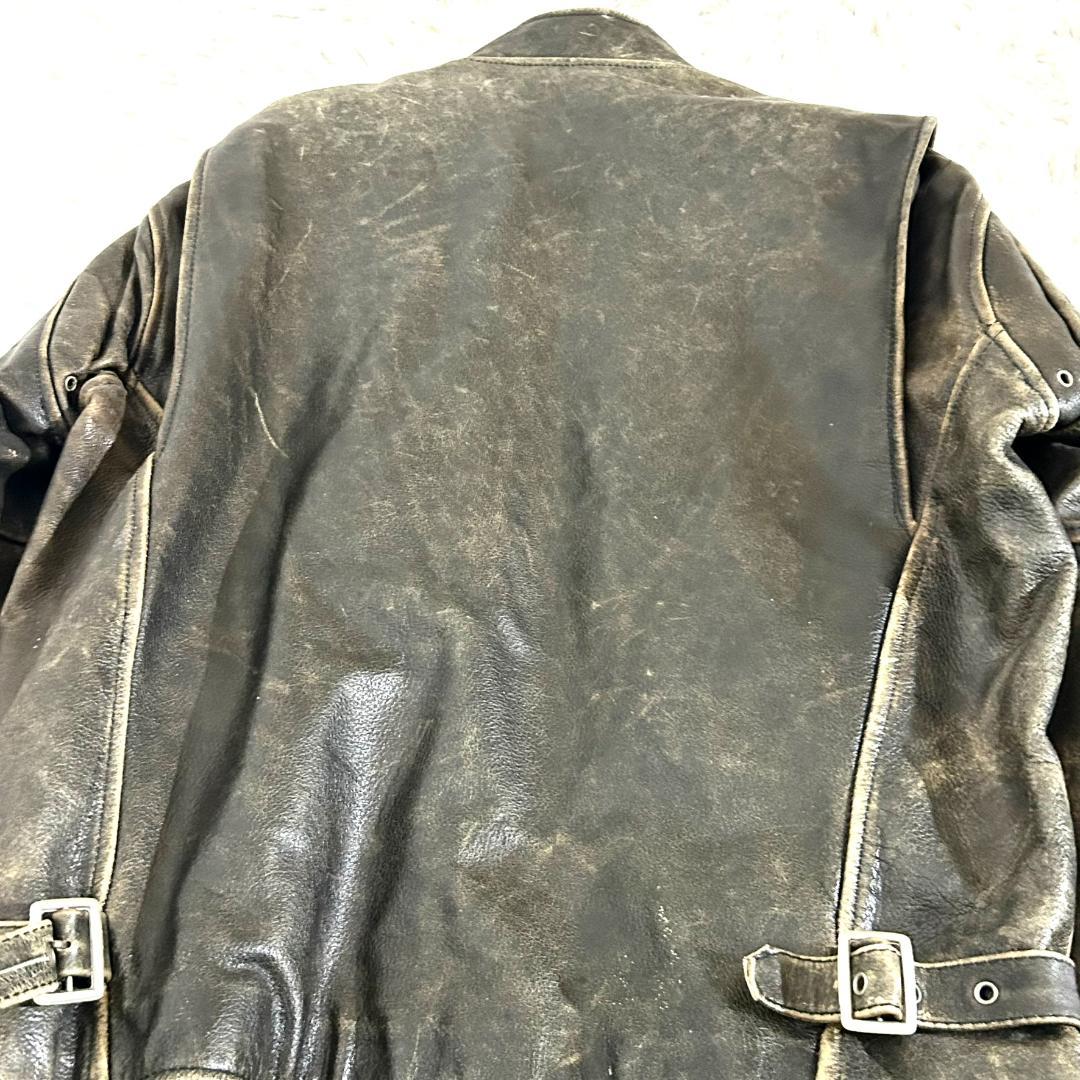 レザージャケット シングルライダース 本革 RAINBOW RBC メンズ L