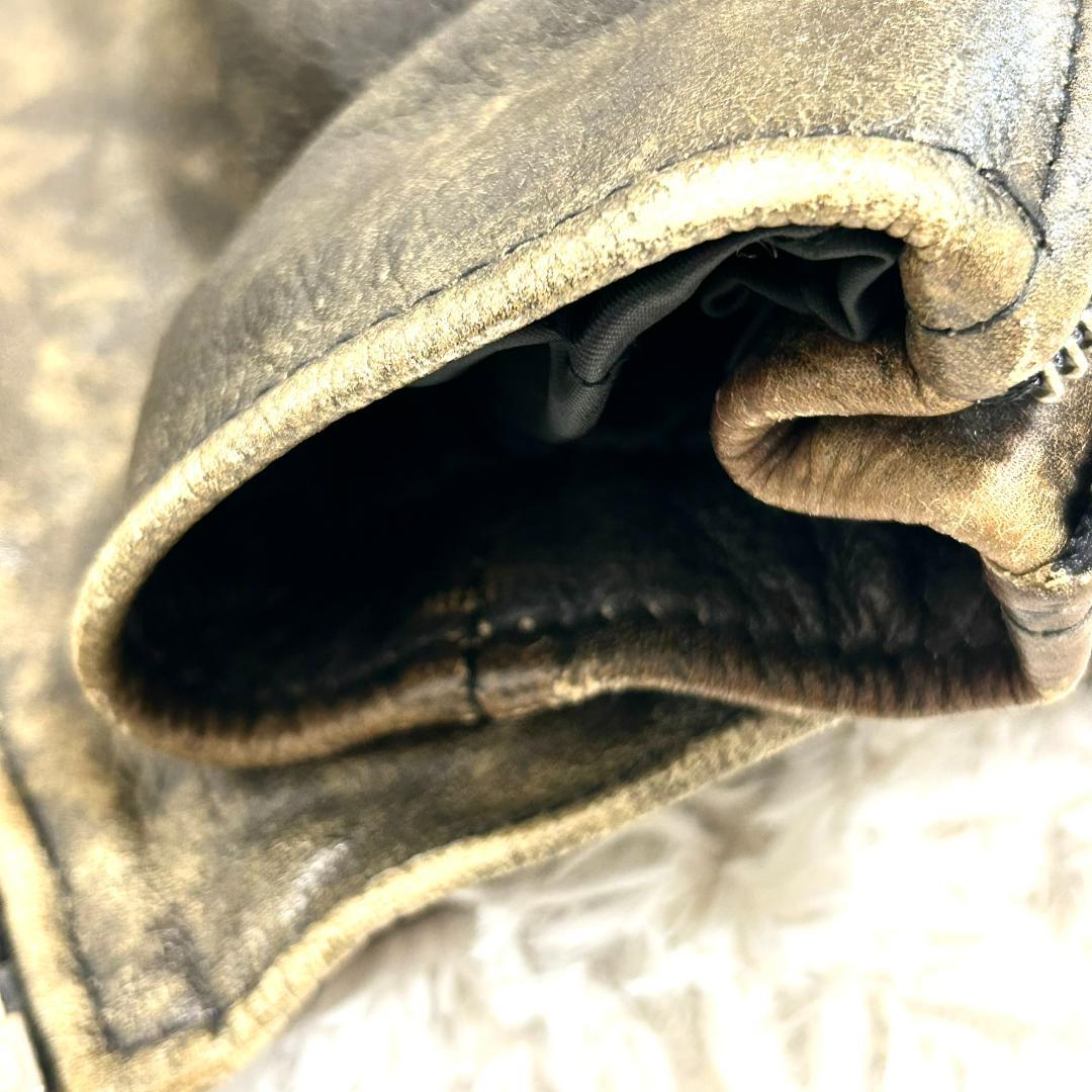 レザージャケット シングルライダース 本革 RAINBOW RBC メンズ L