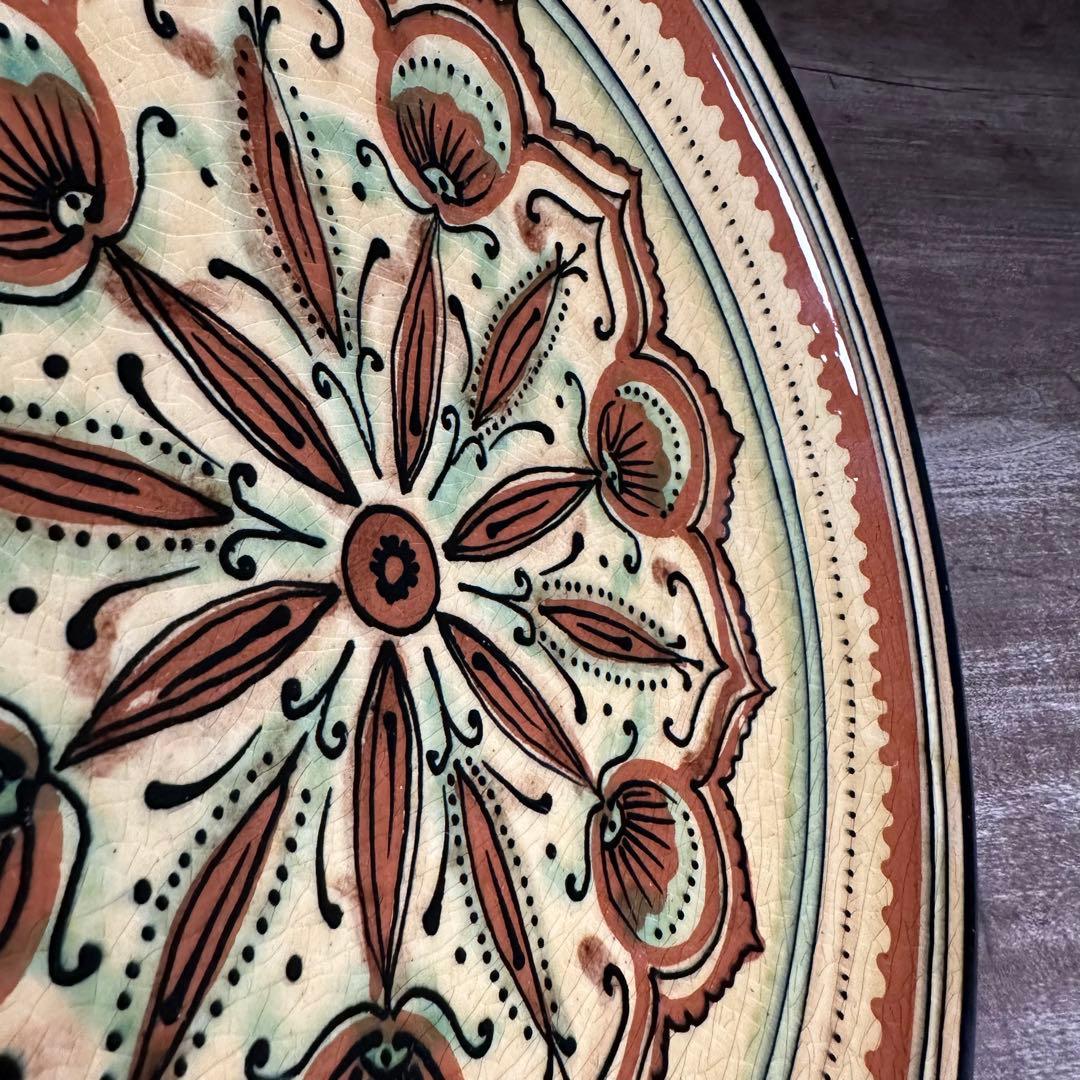 希少　ソビエト陶器　アラベスク模様　大皿　ロシア　焼き物　工芸品　陶磁器　C