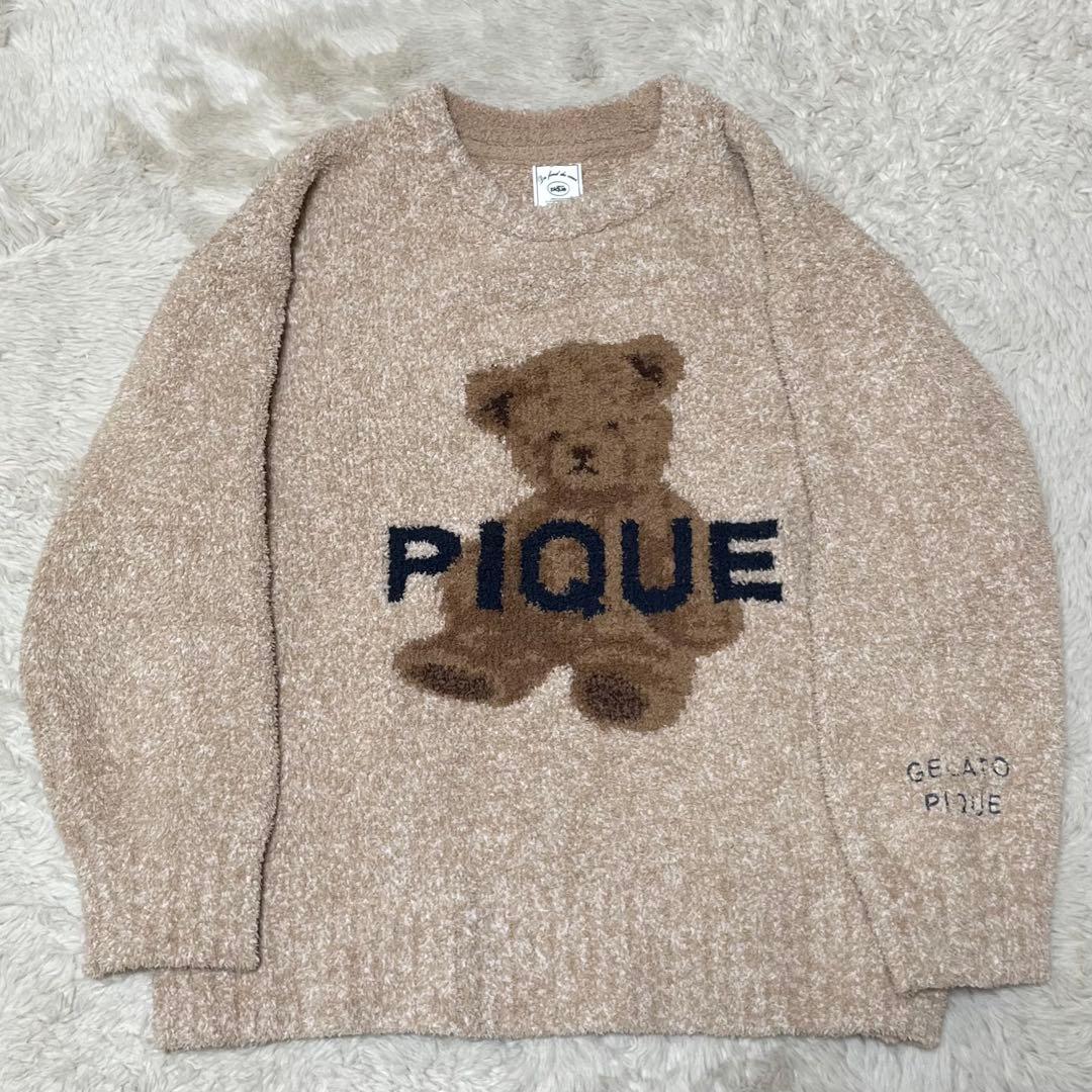 未使用級　ジェラートピケ　ルームウェア　パジャマ　セットアップ　くま　クマ　ベア