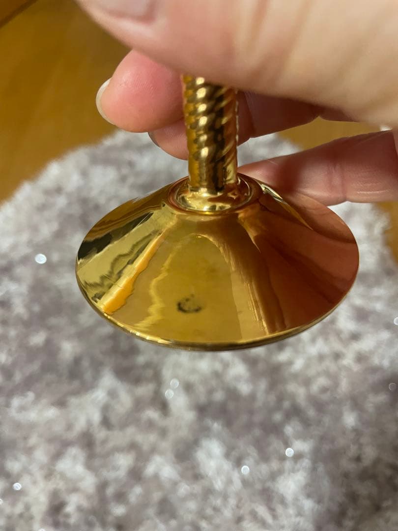 ベネチアングラス　ワイングラス　 24kT 赤と金の花柄ガラス杯