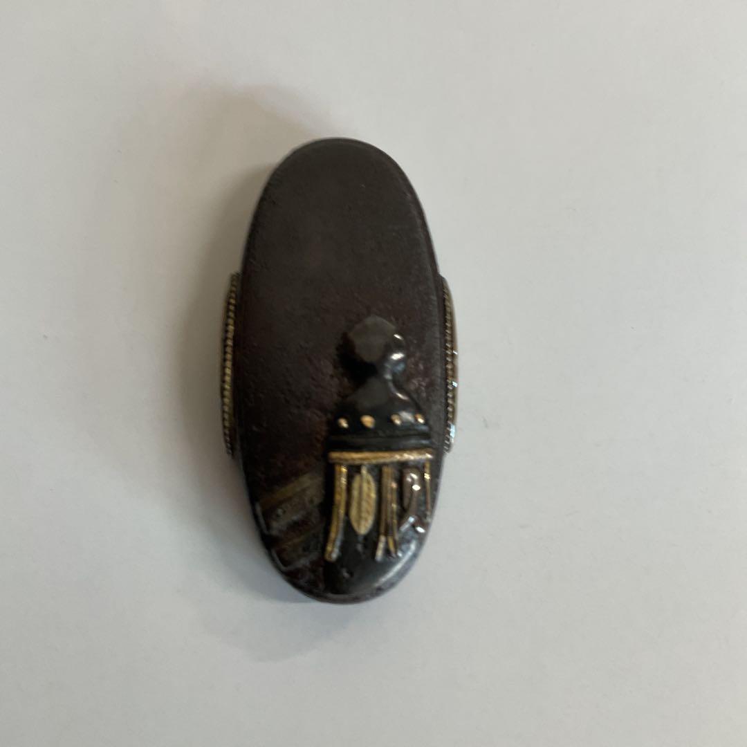 刀剣小道具三所物　銘河野春明　鉄地金銀赤銅　江戸日本橋富士の図　江戸中期〜後期頃