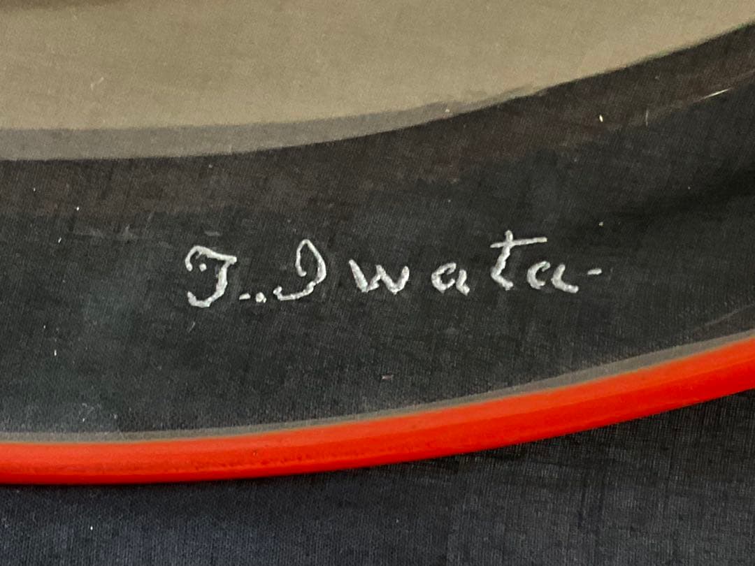 岩田藤七(1893-1980) 美しい「ガラス抽象画大皿」アート絵皿