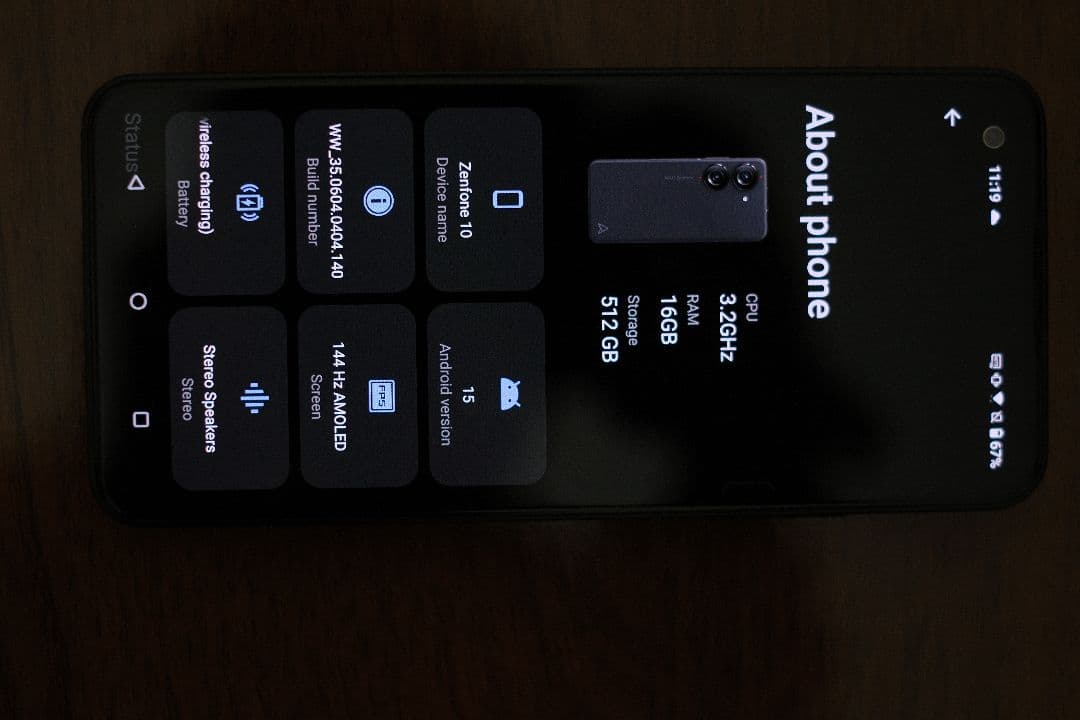 ASUS ZenFone 10 ブラック 16GB RAM 512GB