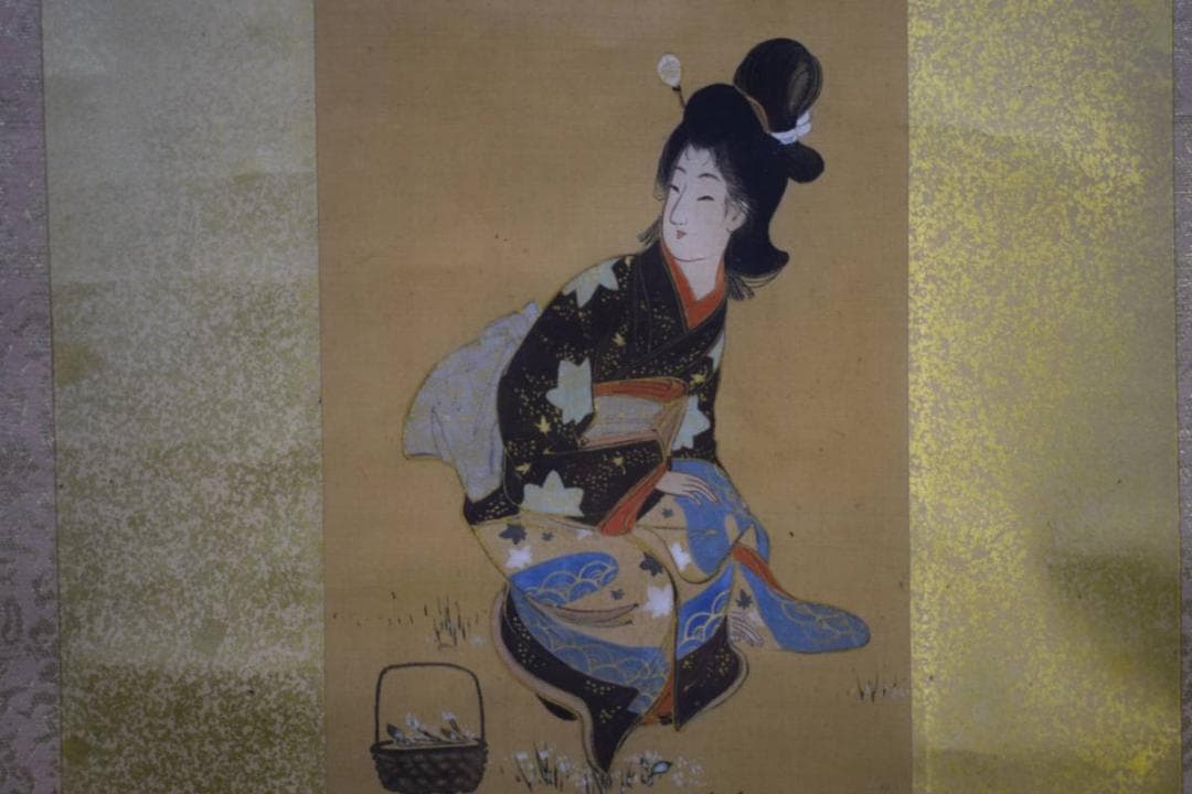 模写/秦翁/美人画/布袋屋掛軸HE-220