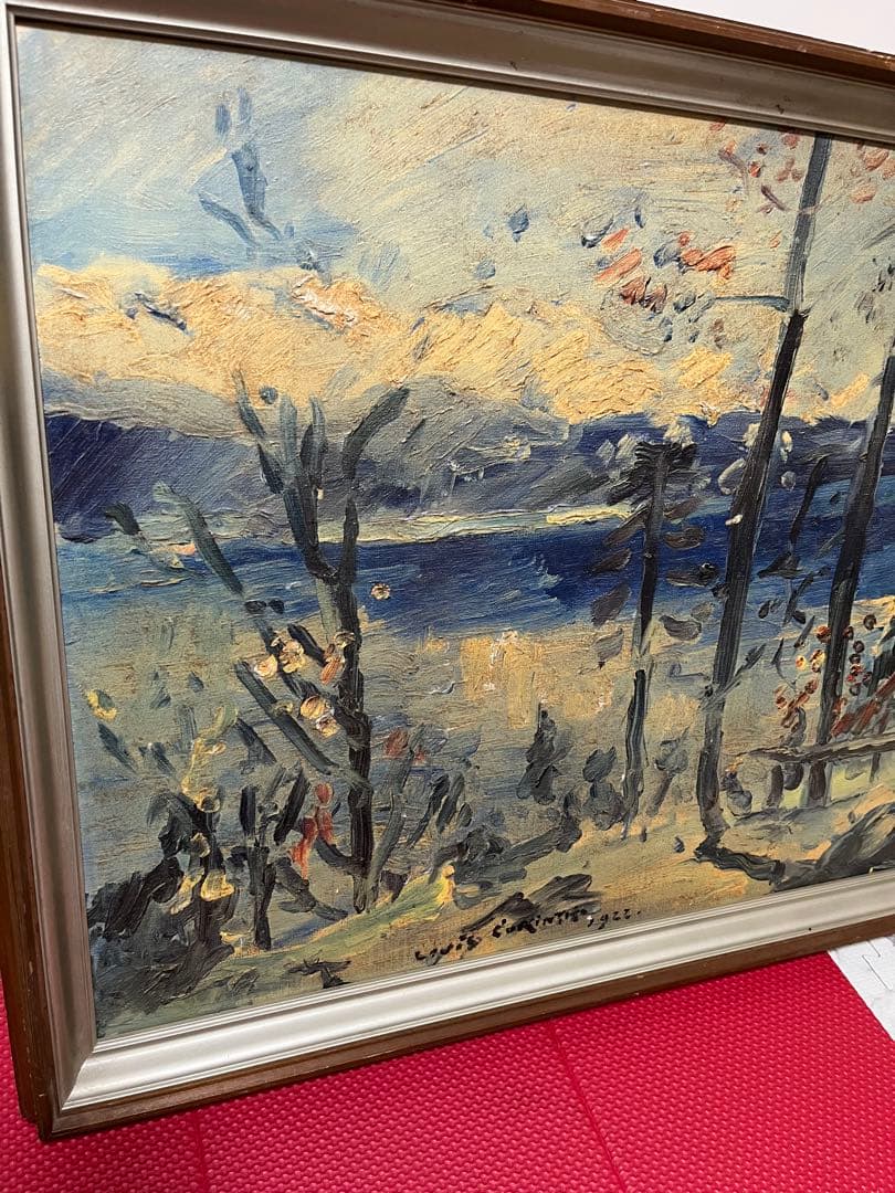 ロヴィス・コリント 複製画 「ヴァルヒェン湖の復活祭」 額装付き