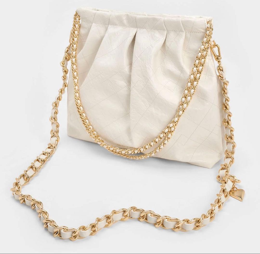 Duo ドゥオ ブレードチェーンハンドルホーボーバッグ - クリーム