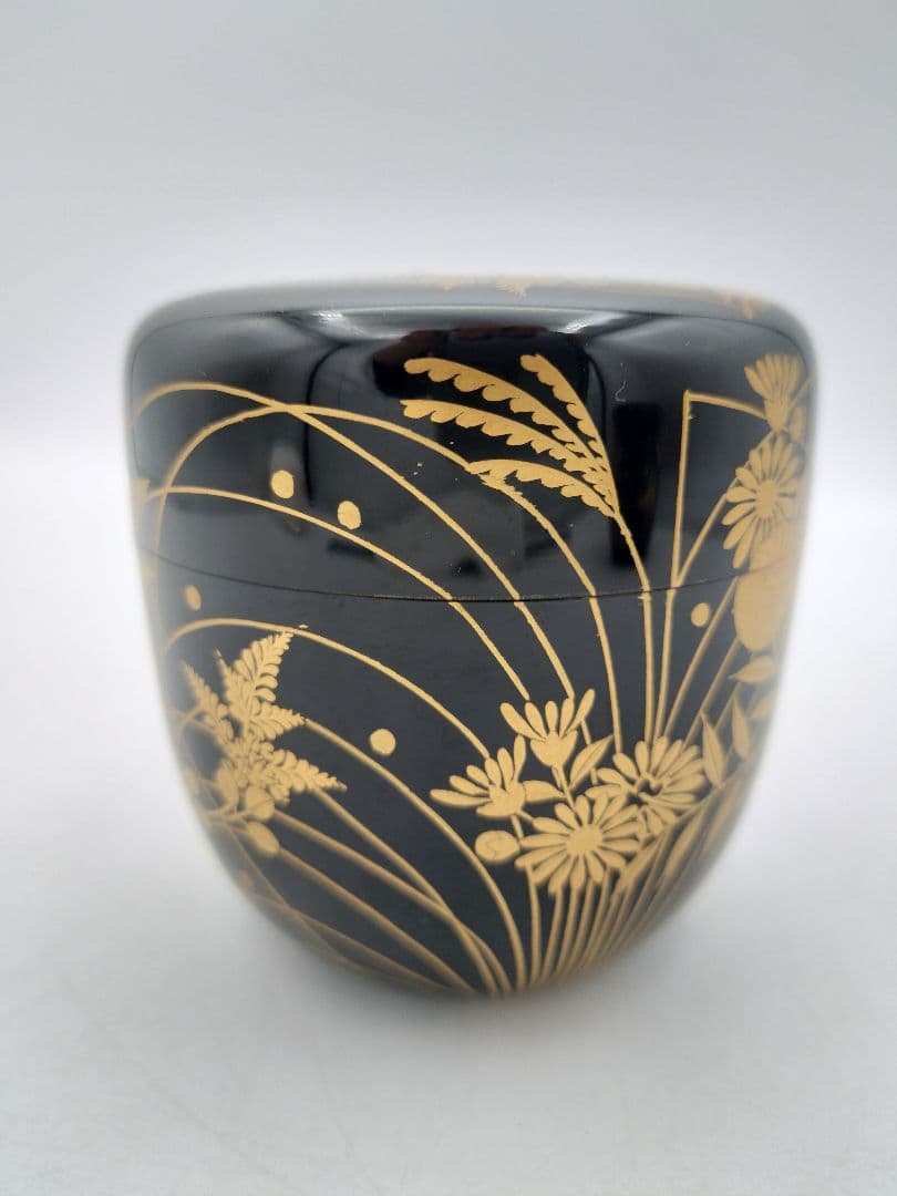 【セール】b160 春秋棗 一双（春野・秋野棗）華山作 木箱入 茶道具 古物