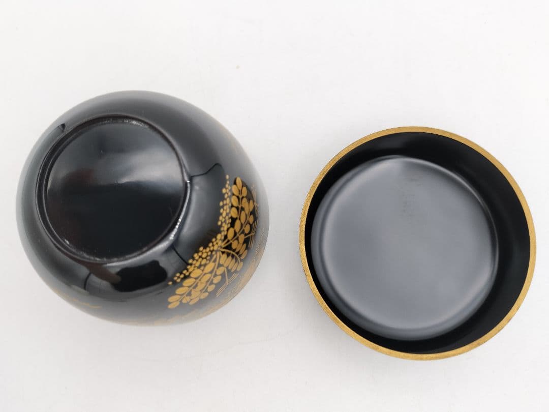 【セール】b160 春秋棗 一双（春野・秋野棗）華山作 木箱入 茶道具 古物