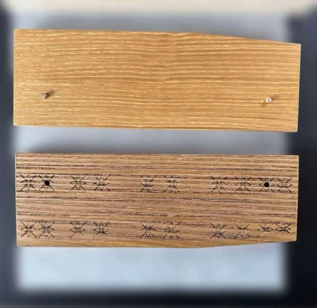 旭川駅開業記念　木製オブジェ180mm x 60mm レール文鎮付き