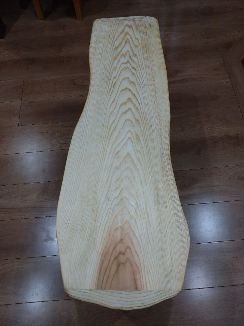 杉のベンチ66　KIZUNA〜❕座面は杉の模様が綺麗、脚は丸太風