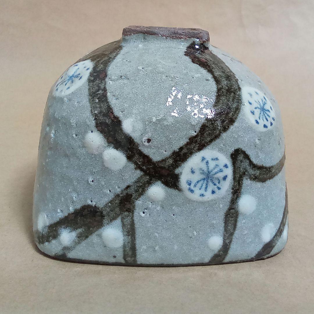 抹茶茶碗　梅ねずみ　乾山　桝型