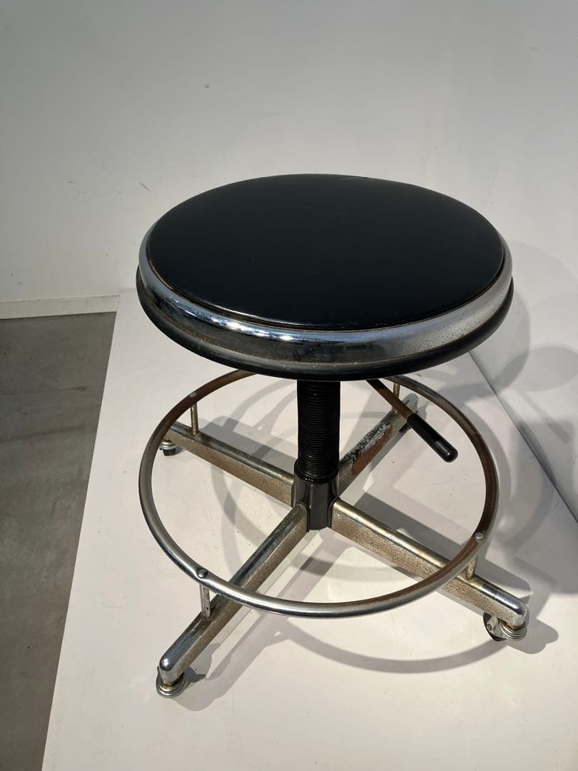 インダストリアル、ヴィンテージ・スチールスツール、オールド、レトロ、椅子、多目的