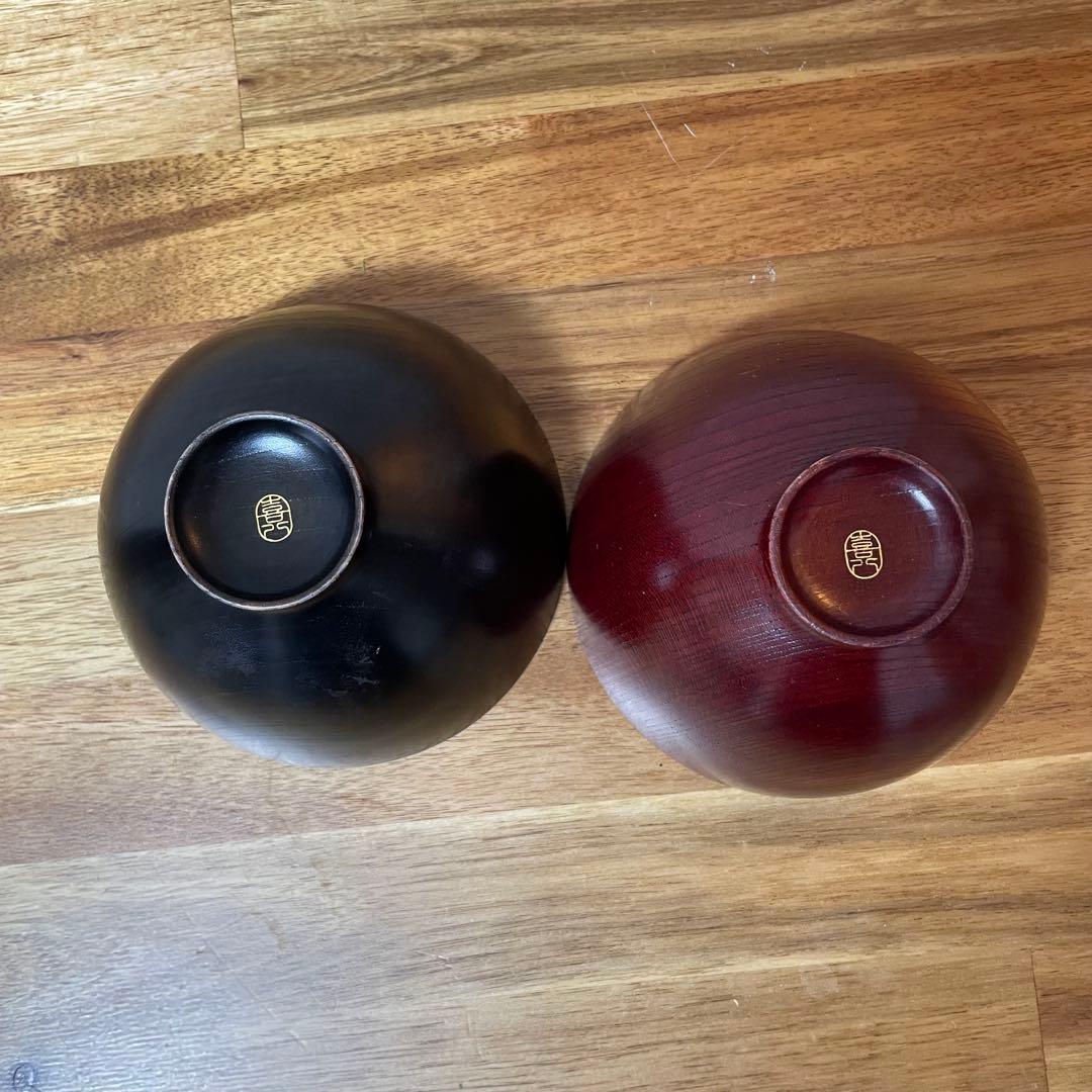 喜八工房　天然木　汁椀　ペアセット