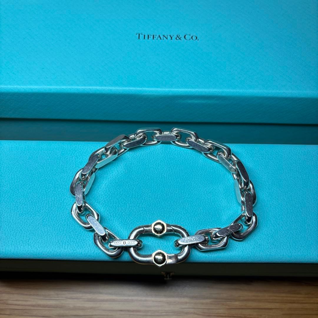 【美品】ティファニー　メイカーズ　ワイドチェーン　ブレスレット TIFFANY