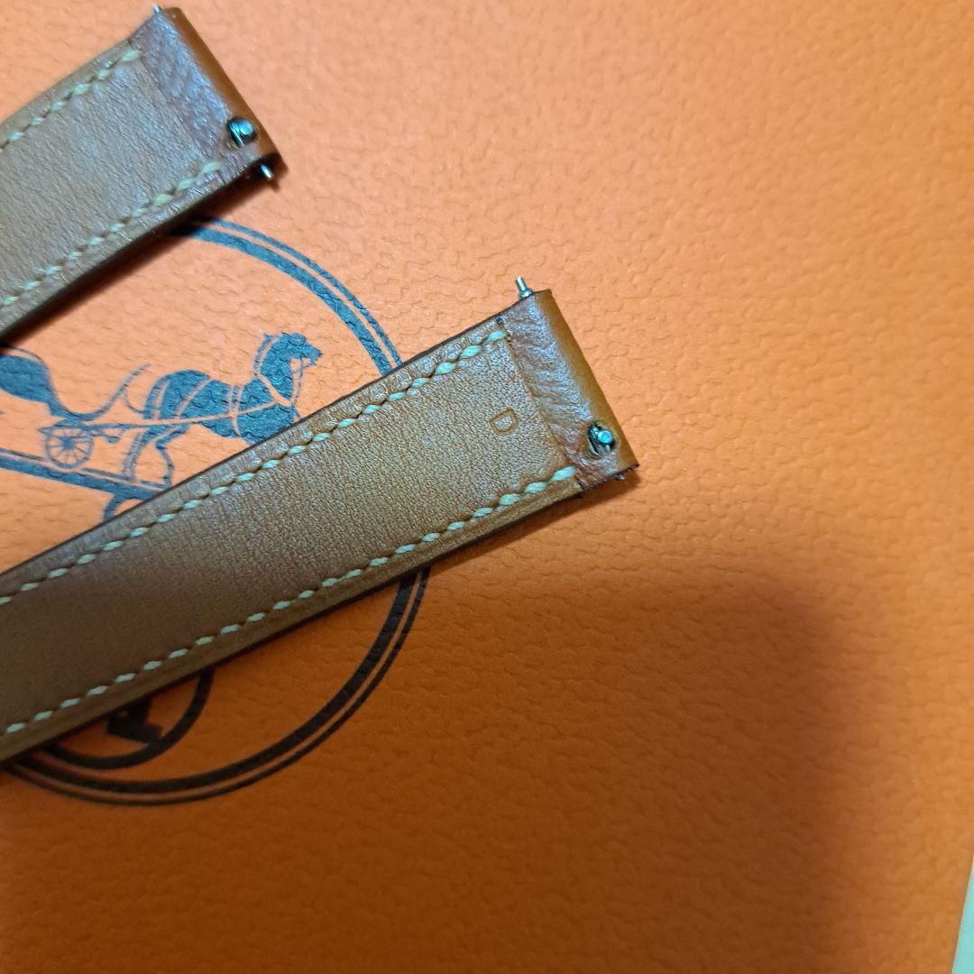 エルメス　ブラウンレザー 時計ベルト　hウォッチ　pmサイズ　HH1,210