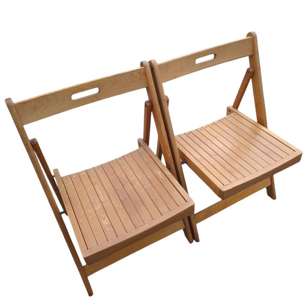 【送料無料】ヴィンテージ ウッドテーブル＆チェアセット 折りたたみ