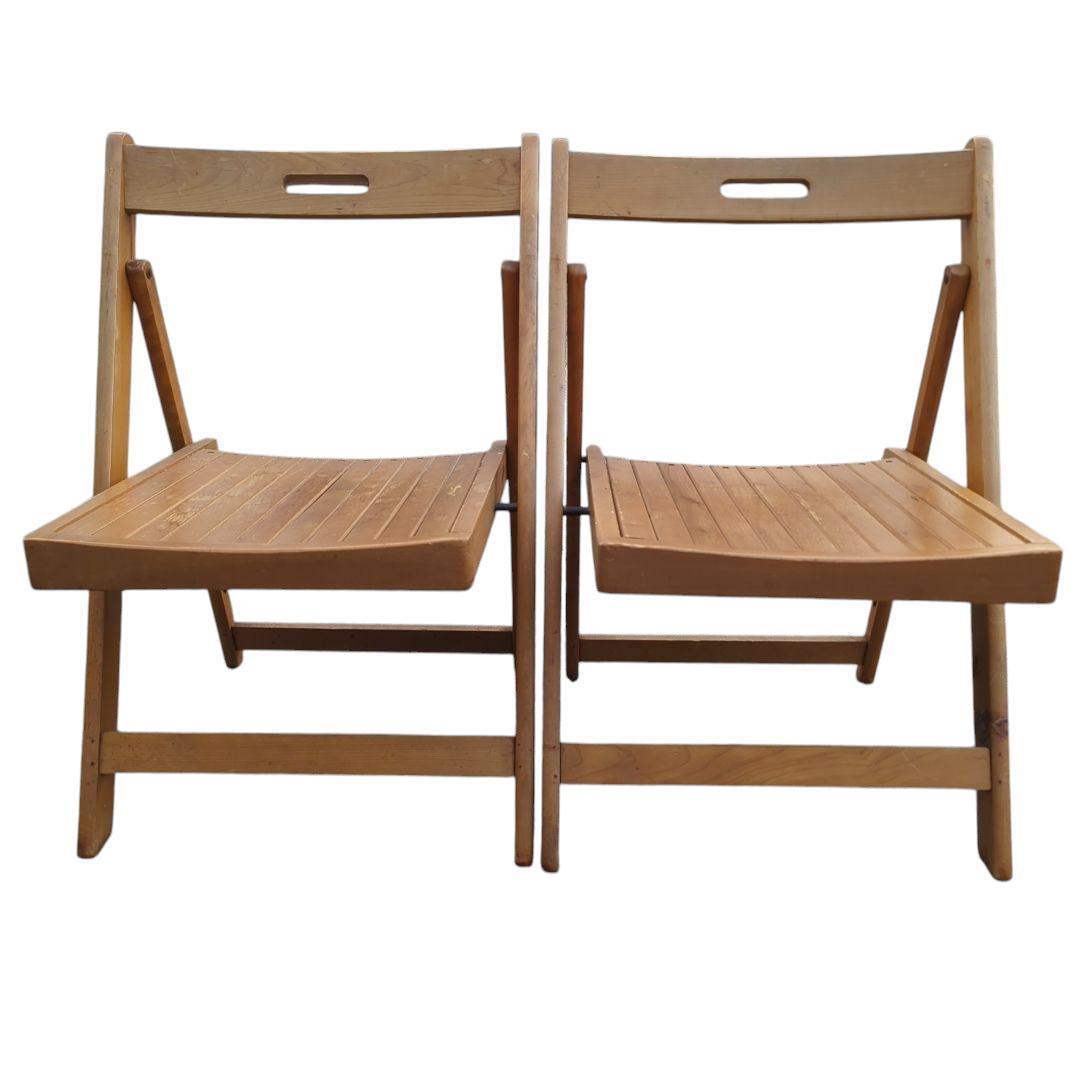 【送料無料】ヴィンテージ ウッドテーブル＆チェアセット 折りたたみ