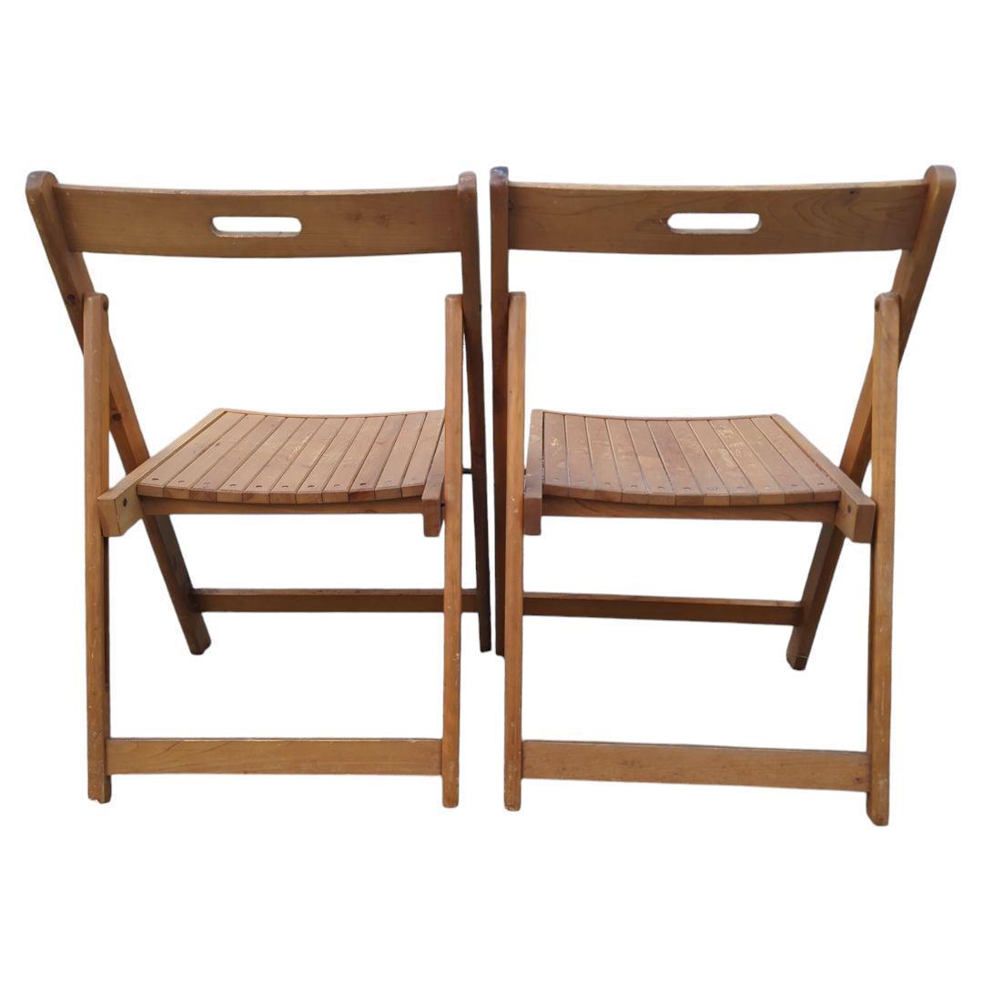 【送料無料】ヴィンテージ ウッドテーブル＆チェアセット 折りたたみ