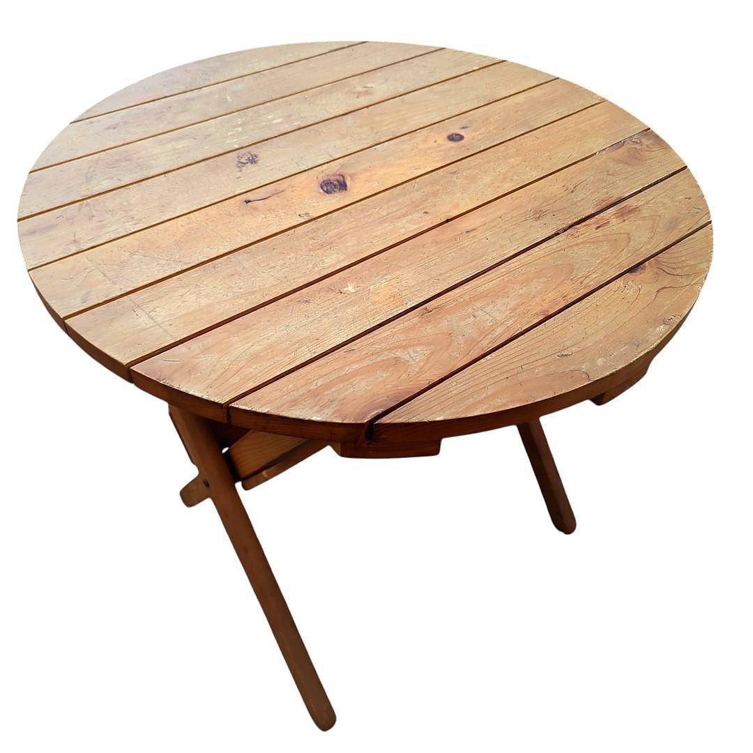 【送料無料】ヴィンテージ ウッドテーブル＆チェアセット 折りたたみ