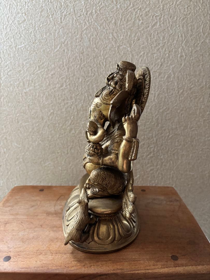 真鍮製 ガネーシャ像 約21㎝