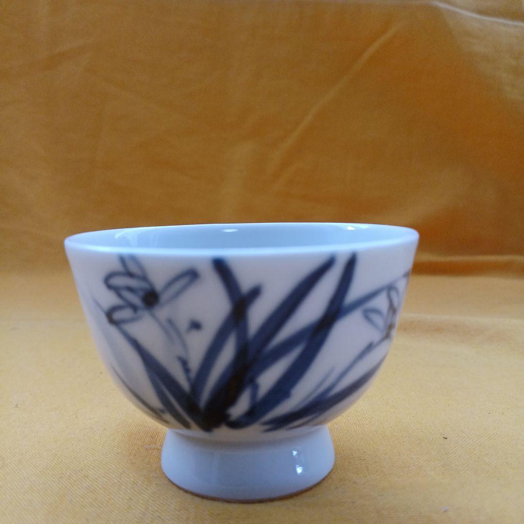 煎茶碗　竹泉　アンティーク煎茶碗　茶道具　５客