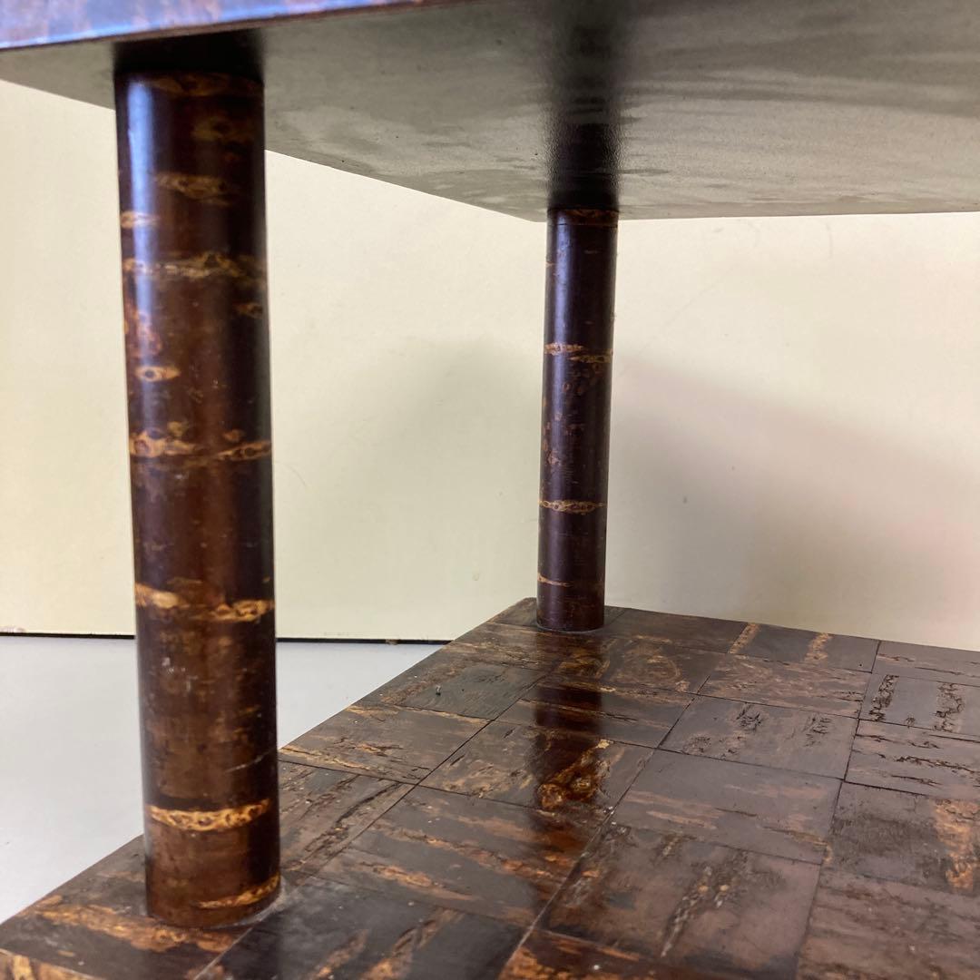 B-1 【美品】伝統工芸 樺細工（桜皮細工） 飾り棚 / サイドテーブル