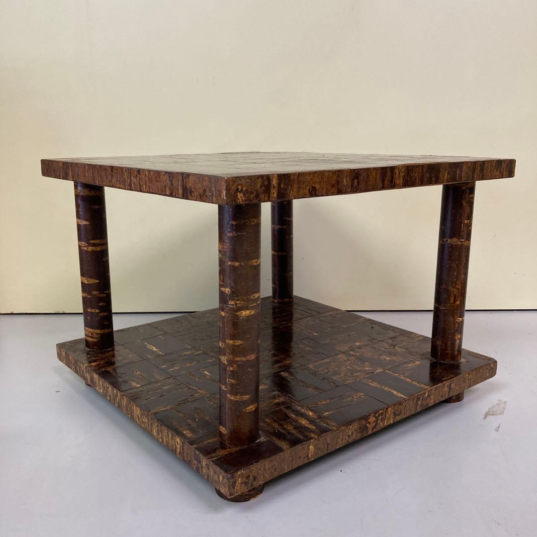 B-1 【美品】伝統工芸 樺細工（桜皮細工） 飾り棚 / サイドテーブル