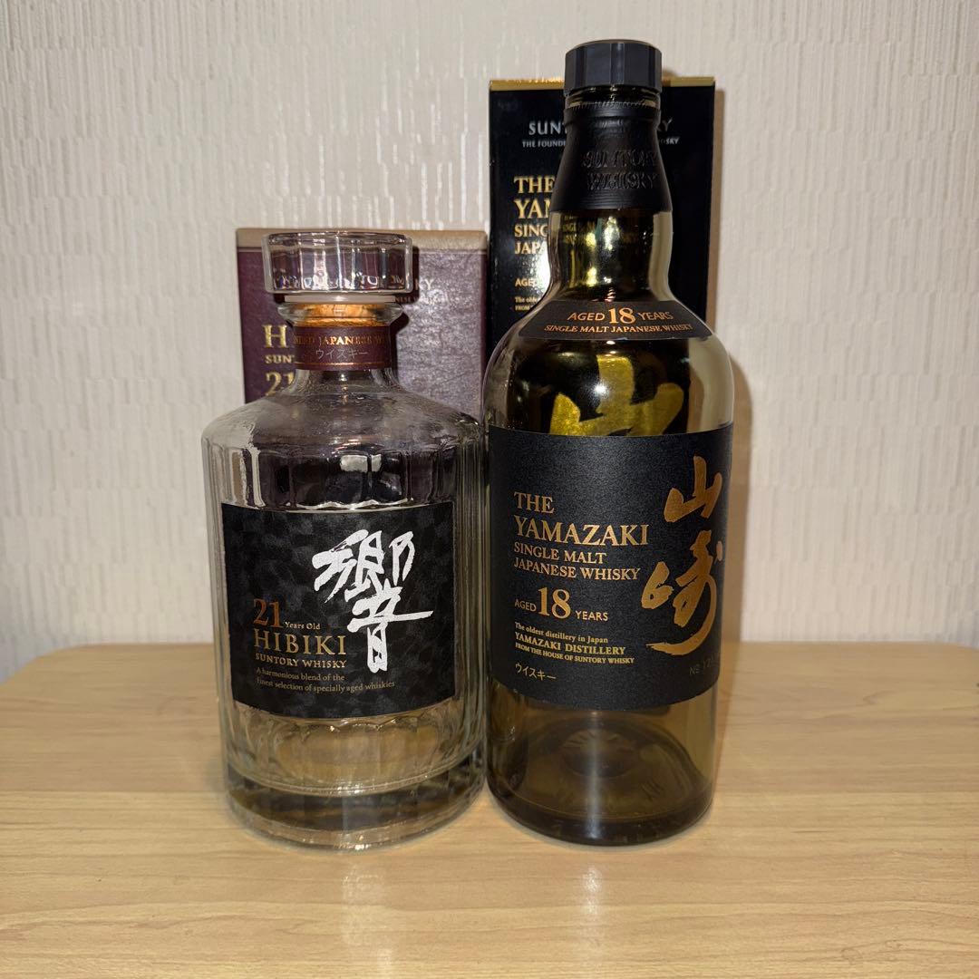 山崎18年　響21年　空瓶　未洗浄　 化粧箱付き　2セット