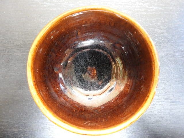 飴釉茶碗　大樋長楽　共箱　MA１４２