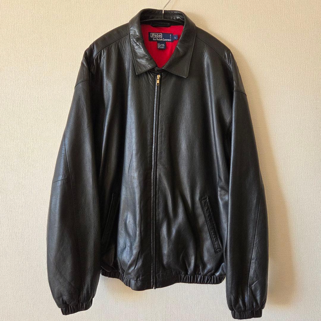 90s Ralph Lauren レザージャケット ポニー無し Lサイズ