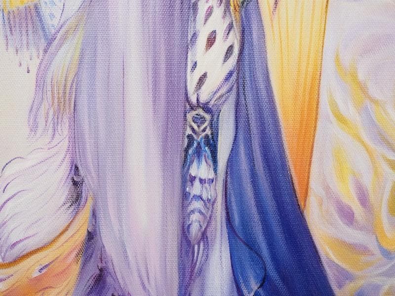 【値下げ】 人物画　油絵　天野喜孝　F6号　額付き　手描き　肉筆