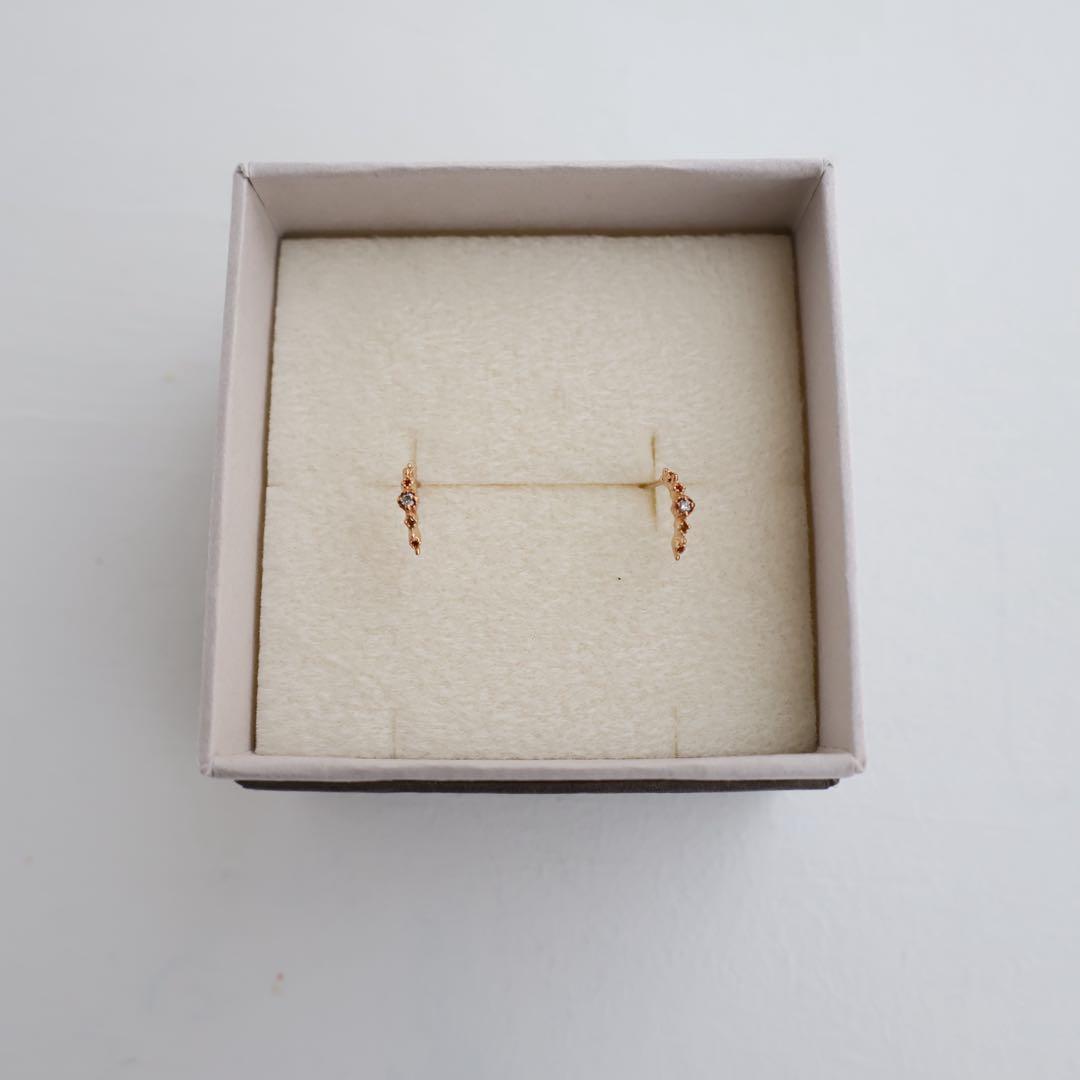 agate K10 ピアス　訳あり　ゴールド