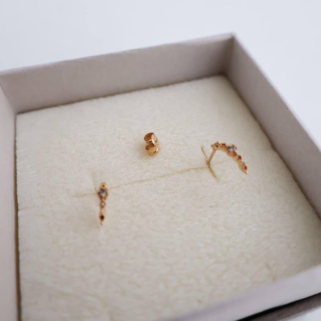 agate K10 ピアス　訳あり　ゴールド