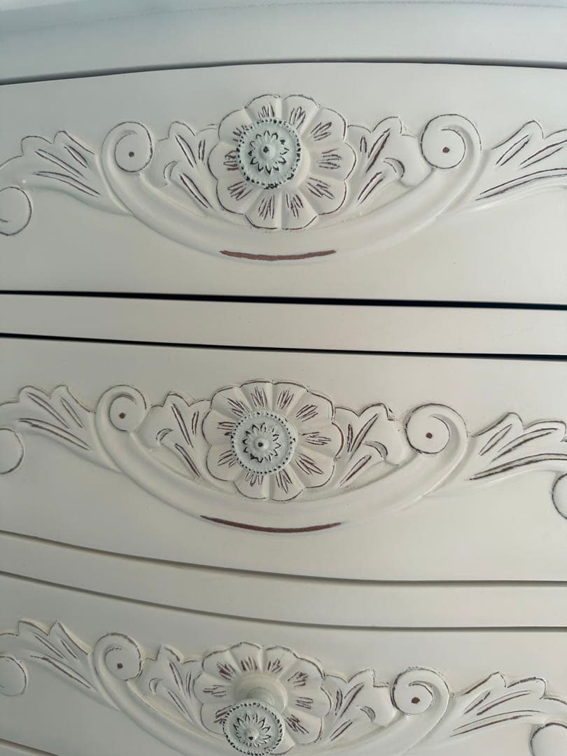 クロシオ コモ チェスト4D ホワイト 幅55cm 完成品 アンティーク調