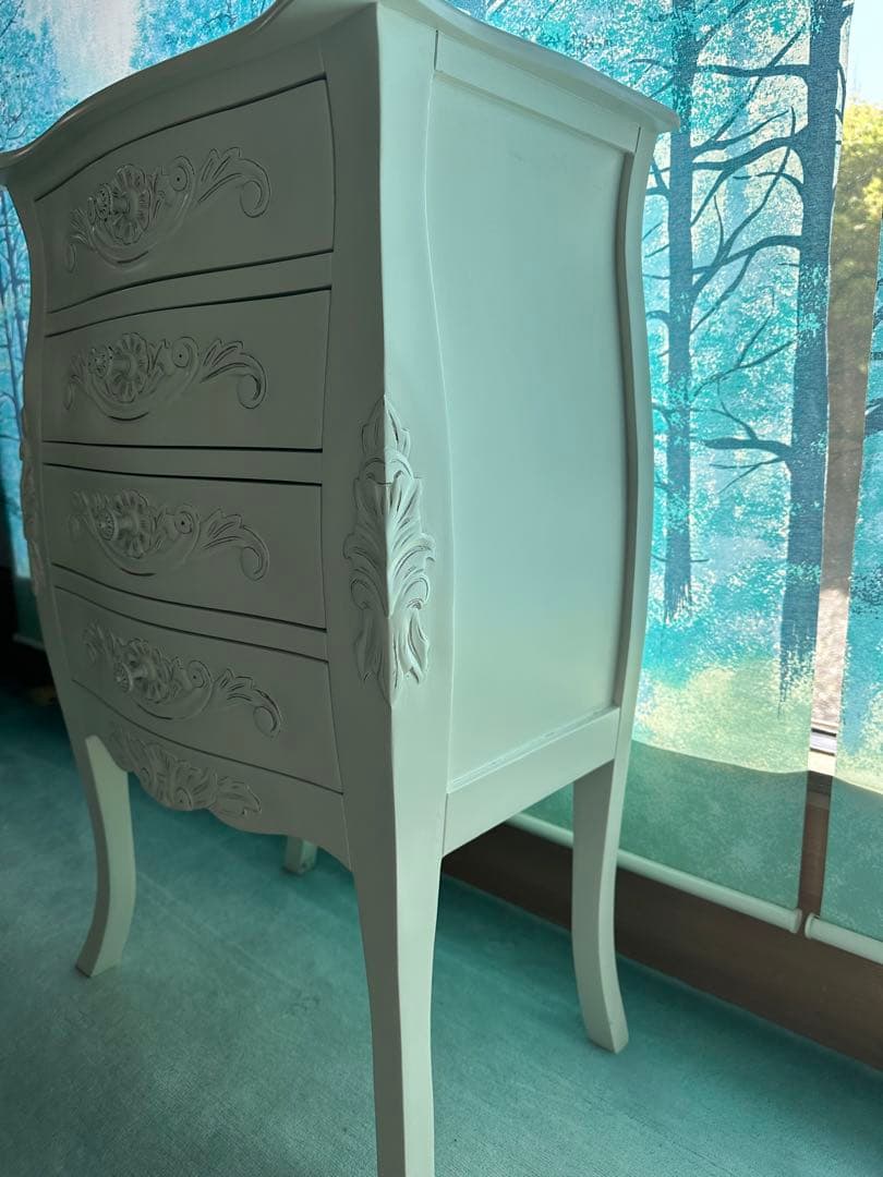 クロシオ コモ チェスト4D ホワイト 幅55cm 完成品 アンティーク調