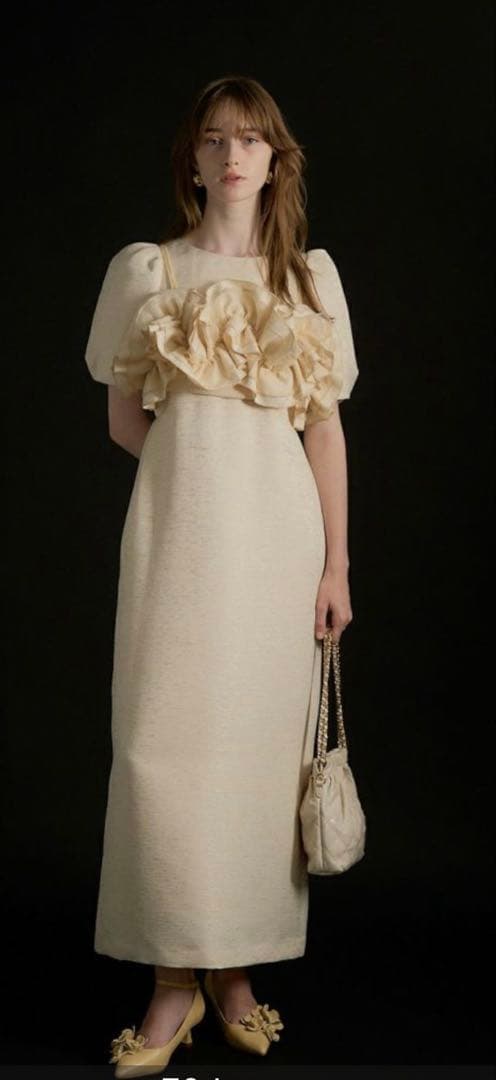 な*様 試着のみLE’RURE Wavy frill bustier jacqu