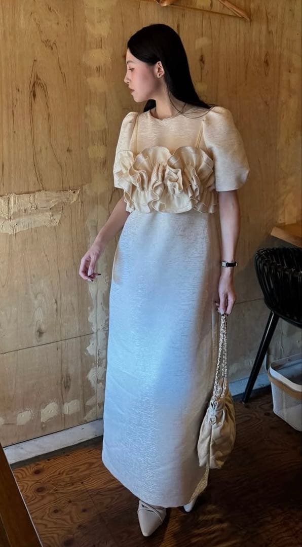 な*様 試着のみLE’RURE Wavy frill bustier jacqu