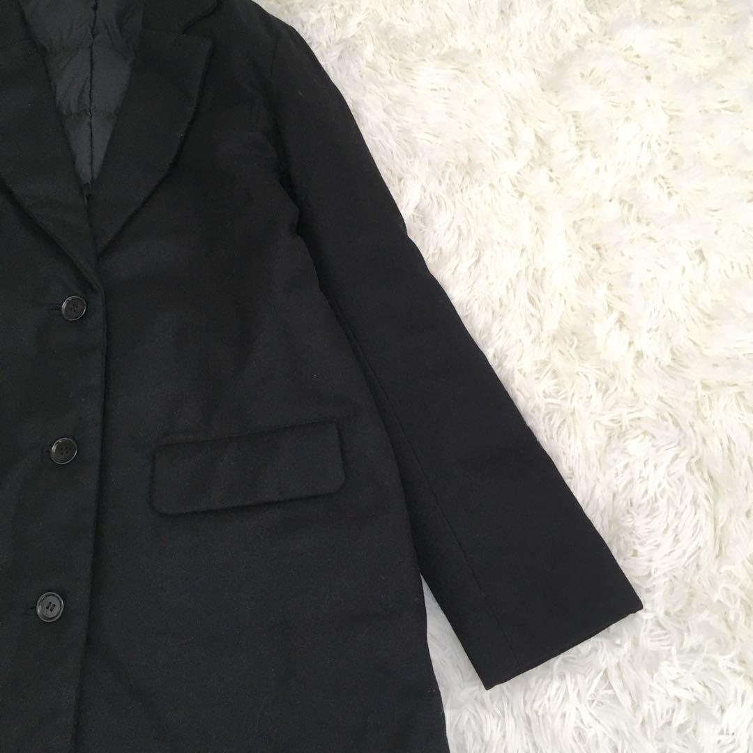 美品✨セオリーリュクス ダウン チェスターコート ブラック ウール 40 L