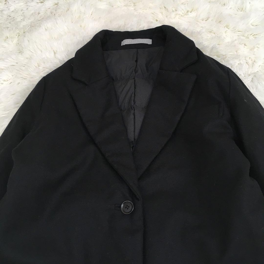 美品✨セオリーリュクス ダウン チェスターコート ブラック ウール 40 L