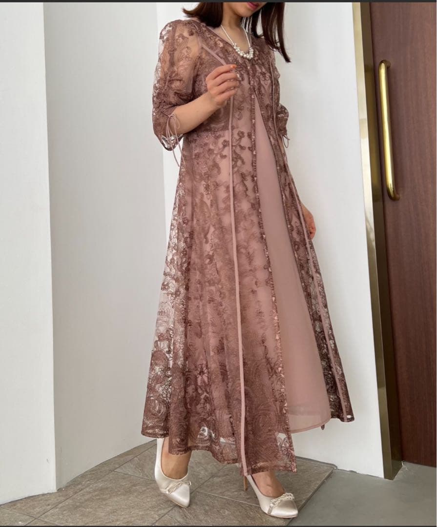 あや　Dorry Doll エンブロイダリーレイヤードドレス　ピンク