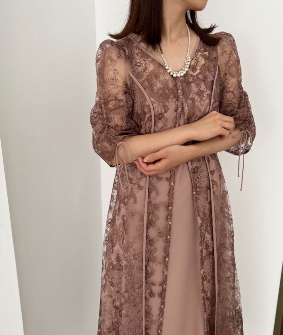 あや　Dorry Doll エンブロイダリーレイヤードドレス　ピンク