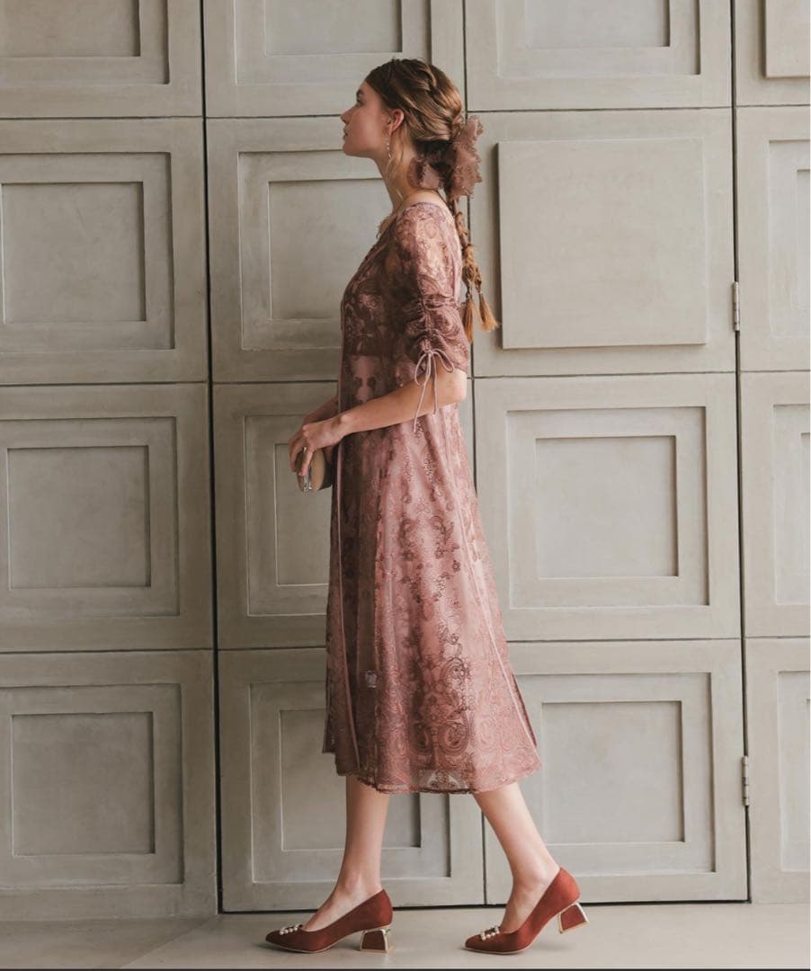 あや　Dorry Doll エンブロイダリーレイヤードドレス　ピンク