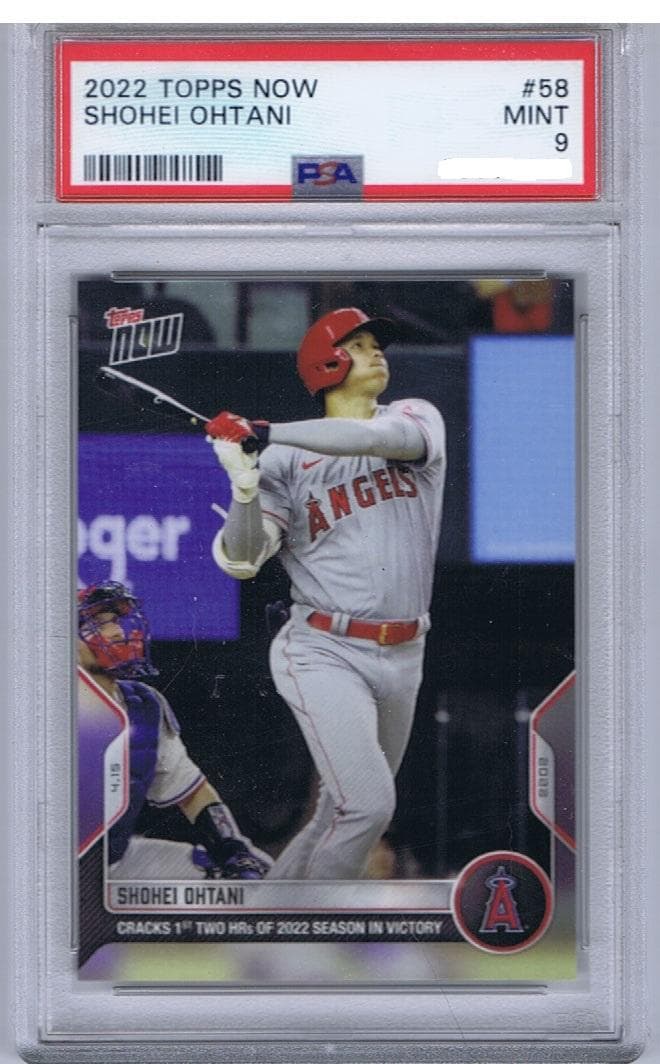 大谷翔平 2022年,1号,2号,豪快2ホームラン記念カード(PSA鑑定済)